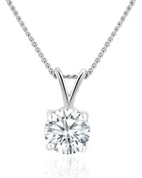 The Diamond Store - 0.5 Ct Chloe Lab Grown Diamond Solitaire Necklace Pendant - Lyst