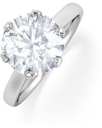 The Diamond Store - Low Set Chloe 3.00Ct Lab Diamond Round Cut Engagement Ring - Lyst
