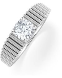 The Diamond Store - Flute 0.50Ct Round Cut Lab Grown Diamond Solitaire Ring - Lyst
