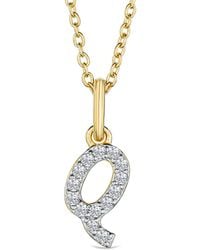 The Diamond Store - Love Letter Initial Q Lab Diamond Necklace Set - Lyst