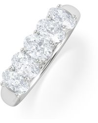 The Diamond Store - Lab Diamond 5 Stone Oval 1.00Ct Total Platinum Ring - Lyst
