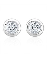 The Diamond Store - 0.50Ct Lab Diamond Rub Over Stud Earrings - Lyst