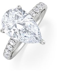 The Diamond Store - Amora Pear 3.36Ct Hidden Halo Lab Diamond Engagement Ring With Side Stones Set - Lyst