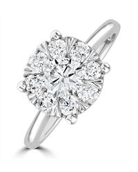 The Diamond Store - 1 Carat Lab Diamond Cluster Solitaire Ring H/Si - Lyst