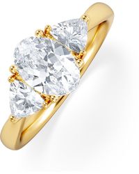 The Diamond Store - Dalia Lab Diamond Oval With Trillions 1.70Ct Ring - Lyst