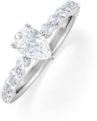 The Diamond Store - Solstice Pear Cut 0.80Ct Lab Diamond Engagement Ring F/Vs - Lyst