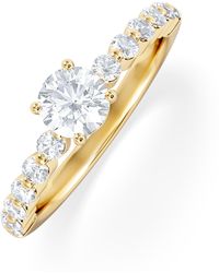 The Diamond Store - Solstice Round Cut 0.80Ct Lab Diamond Engagement Ring F/Vs - Lyst