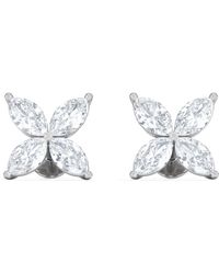 The Diamond Store - Luxe Floral 2.00Ct Marquise Cut Lab Diamond Stud Earrings - Lyst