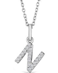 The Diamond Store - Love Letter Initial N Lab Diamond Necklace Set - Lyst