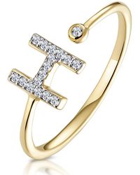 The Diamond Store - Diamond Initial 'H' Ring 0.07Ct Set - Lyst