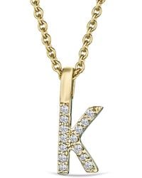The Diamond Store - Love Letter Initial K Lab Diamond Necklace Set - Lyst