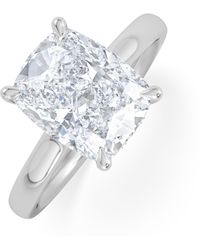 The Diamond Store - Amora 3.00Ct Elongated Cushion Cut Lab Diamond Hidden Halo Solitaire Engagement Ring - Lyst