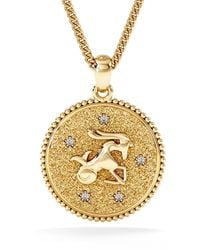 The Diamond Store - Zodiac Capricorn Necklace Medallion Lab Grown 0.02Ct - Lyst