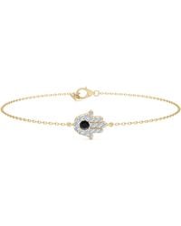 The Diamond Store - Hamsa 0.20Ct Lab Diamond And Sapphire Bracelet - Lyst