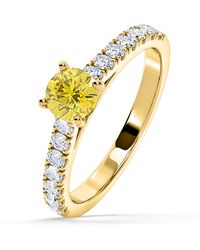 The Diamond Store - Natalia Lab Diamond 0.91Ct Side Stone Ring - Lyst