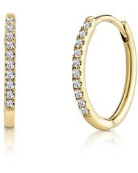 The Diamond Store - Stellato Diamond Encrusted Huggie Earrings 0.09Ct - Lyst