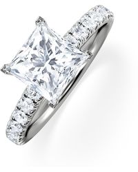 The Diamond Store - 2.10Ct Katerina Lab Princess Diamond Engagement Ring F/Vs1 - Lyst