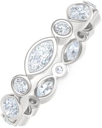 The Diamond Store - Skyline 1.13Ct Marquise And Round Cut Lab Diamond Eternity Ring - Lyst