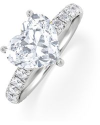 The Diamond Store - Amora Heart 2.55Ct Hidden Halo Lab Diamond Engagement Ring With Side Stones Set - Lyst