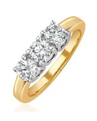 The Diamond Store - Chloe 18K 3 Stone Diamond Ring 1.00Ct H/Si - Lyst