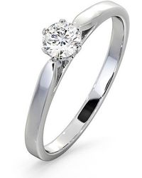 The Diamond Store - Low Set Chloe Lab Diamond Engagement Ring 0.33Ct G/Si1 18K - Lyst
