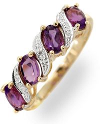 The Diamond Store - Amethyst 0.74Ct And Diamond 9K Ring - Lyst