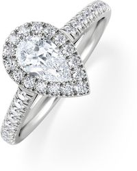 The Diamond Store - Diana Diamond Pear Halo Engagement Ring 18Kw 1Ct G/Vs2 - Lyst