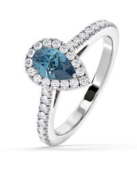 The Diamond Store - Diana Lab Diamond Pear Halo Ring 1.00Ct - Lyst