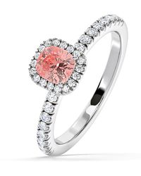 The Diamond Store - Beatrice Lab Diamond 1.00Ct Cushion Halo Ring - Lyst