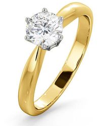 The Diamond Store - Certified High Set Chloe 18Ky Diamond Engagement Ring 0.75Ct - Lyst