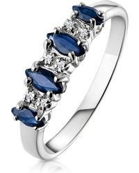 The Diamond Store - Sapphire 0.76Ct And Diamond 9K Ring - Lyst