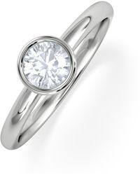 The Diamond Store - Horizon Round Cut Lab Diamond Solitaire Ring 0.50Ct H/Si - Lyst