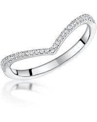 The Diamond Store - Stellato Collection Diamond Wishbone Ring 0.12Ct - Lyst