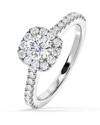 The Diamond Store - Elizabeth Diamond Halo Engagement Ring 18K 1.00Ct G/Si2 - Lyst