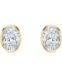 The Diamond Store - Bezel Set 3.00Ct Oval Cut Lab Diamond Stud Earrings - Lyst