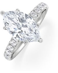 The Diamond Store - Amora Marquise 2.55Ct Hidden Halo Lab Diamond Engagement Ring With Side Stones Set - Lyst
