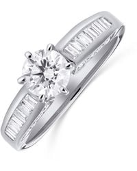 The Diamond Store - 18K Ring Baguette Lab Diamond Set Mount (1.15Ct) - Lyst