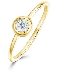 The Diamond Store - 18K Single Stone Diamond Rubover Ring 0.15Ct -Size K - Lyst