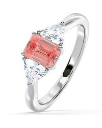 The Diamond Store - Aurora Lab Diamond Emerald Cut And Trillion 1.70Ct Ring - Lyst