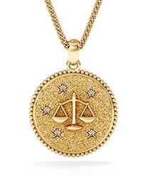 The Diamond Store - Zodiac Libra Necklace Medallion Lab Grown 0.02Ct - Lyst