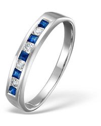 The Diamond Store - Sapphire 0.20Ct And Diamond 9K Ring - Lyst