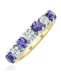 The Diamond Store - Tanzanite 0.70Ct And Diamond Ring 0.50Ct 18K Ft32 - Lyst