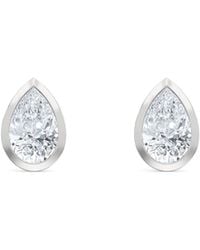 The Diamond Store - Bezel Set 1.00Ct Pear Cut Lab Diamond Stud Earrings - Lyst