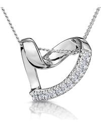 The Diamond Store - 0.1 Ct Heart Pendant Necklace Diamond 9K - Lyst