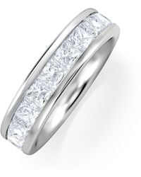 The Diamond Store - Eterna Lab Diamond Princess Cut Half Eternity Ring 2.00Ct F/Vs - Lyst