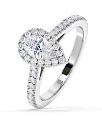 The Diamond Store - Diana Diamond Pear Halo Engagement Ring 1Ct G/Vs1 - Lyst