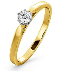 The Diamond Store - Certified Low Set Chloe 18K Diamond Engagement Ring 0.25Ct - Lyst