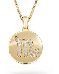 The Diamond Store - Astrology Scorpio 0.07Ct Lab Grown Diamond Medallion Pendant Necklace - Lyst
