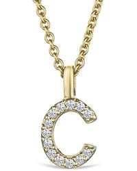 The Diamond Store - Love Letter Initial C Lab Diamond Necklace Set - Lyst