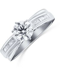 The Diamond Store - 18K Ring Baguette Set Lab Diamond Mount (1.17Ct) - Lyst